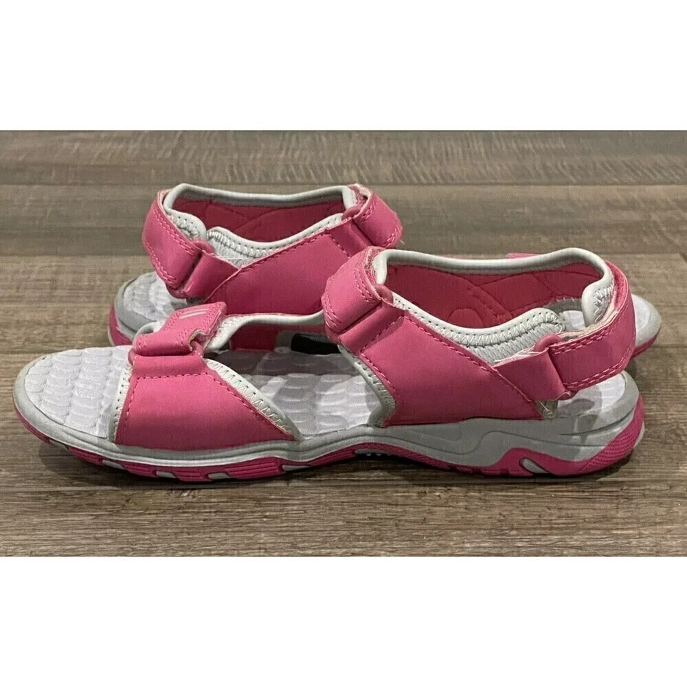 Eddie Bauer Kelsey Sport Sandals Girls Size 4 Pink Adjustable Straps Shoes